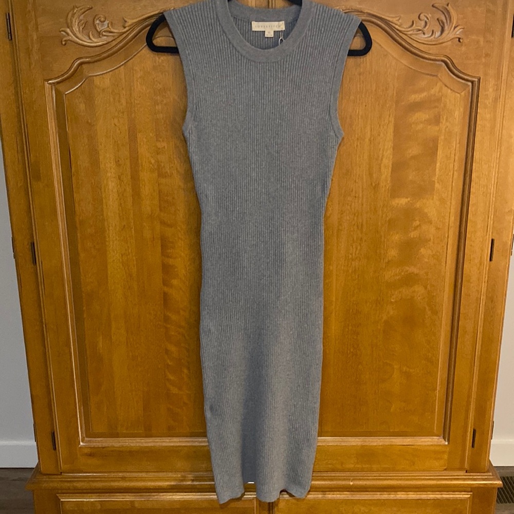 Lovestitch Felicia Ribbed Midi Dress, Sz XL